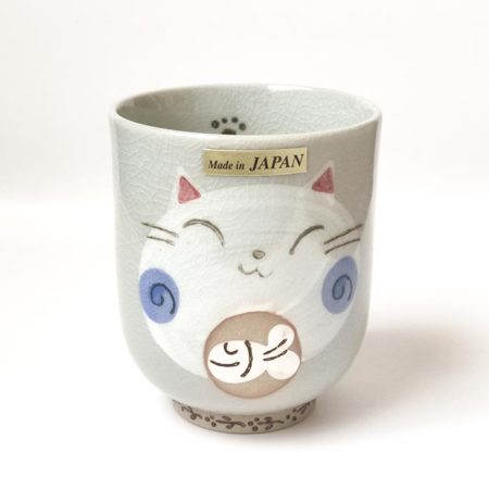 Japanese Mino Ware Shippo Neko Cat Tea Cup | j-okini