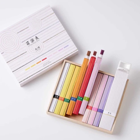 Japanese Incense Gift Set with Long Incense Plate | 9 Floral & Fruity Fragrances | Made in Japan