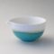 Japanese Turquoise Blue Katakuchi matcha bowl with pouring spout, Mino ware porcelain chawan made in Japan. Available at j-okini.com in Malta