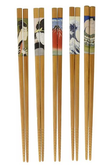 Japanese Ukiyo-e Bamboo Chopsticks Set – 5 Pairs Japanese Ukiyo-e Bamboo Chopsticks Set – 5 Pairs