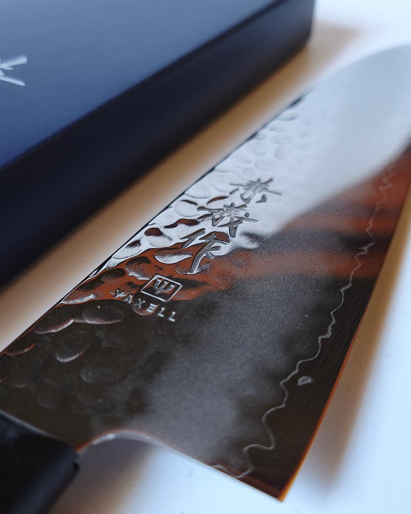 Kaneyoshi VG10 Tsuchime Chef Knife 180mm – Yaxell Kaneyoshi VG10 Tsuchime Chef Knife 180mm by Yaxell, Japanese hammered kitchen knife made in Japan | j-okini Malta