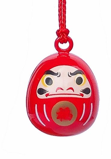 Japanese Daruma Suikin bell netsuke with good fortune character Fuku Malta (Europe)