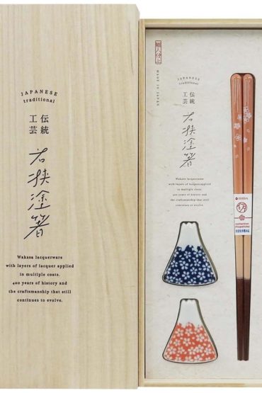 Japanese Fujimi Sakura Chopsticks Gift Set with Mt. Fuji Rests | Made in Japan