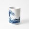 Hokusai Great Wave Japanese teacup, blue and white Mino Ware Yunomi made in Japan