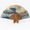 Japanese silk folding fan featuring Hokusai's The Great Wave off Kanagawa ukiyo-e artwork with bamboo ribs, 22cm. Malta Europe