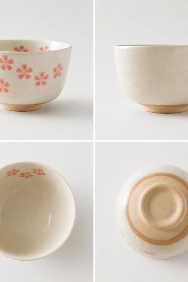 Hanachirashi White Matcha Bowl | Mino Ware Chawan Made in Japan