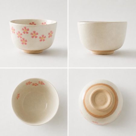 Hanachirashi White Matcha Bowl | Mino Ware Chawan Made in Japan