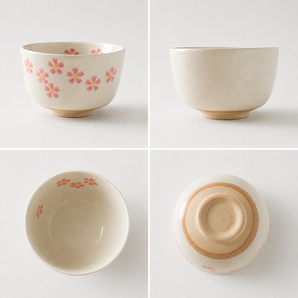 hana chawan 2 Hanachirashi White Matcha Bowl | Mino Ware Chawan Made in Japan