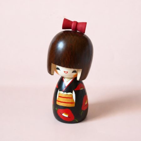 Hana Tsubaki Japanese Kokeshi Doll – Red Camellia