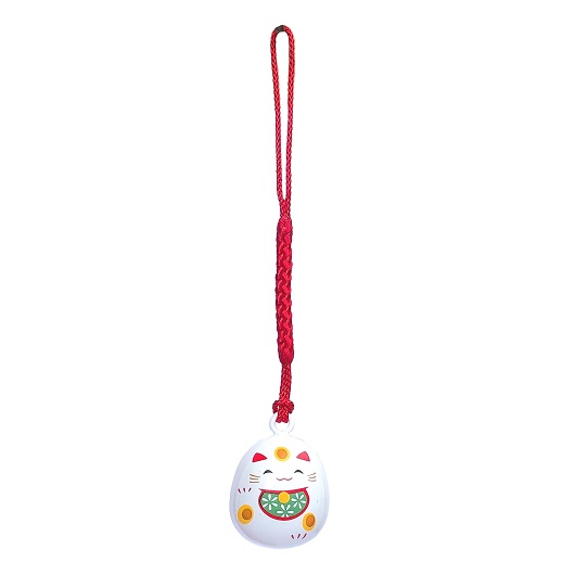 Japanese Maneki Neko Suikin Bell Netsuke | Smiling Lucky Cat Charm Maneki neko netsuke bell