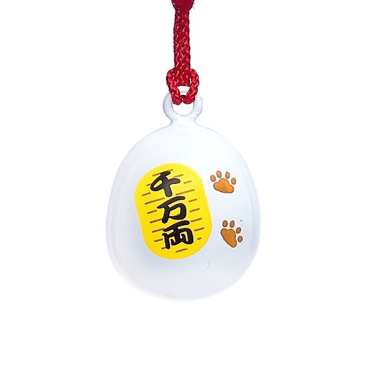 Japanese Maneki Neko Suikin Bell Netsuke | Smiling Lucky Cat Charm