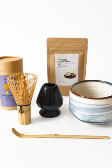 Japanese Matcha Set with Cylindrical Mino Ware Bowl