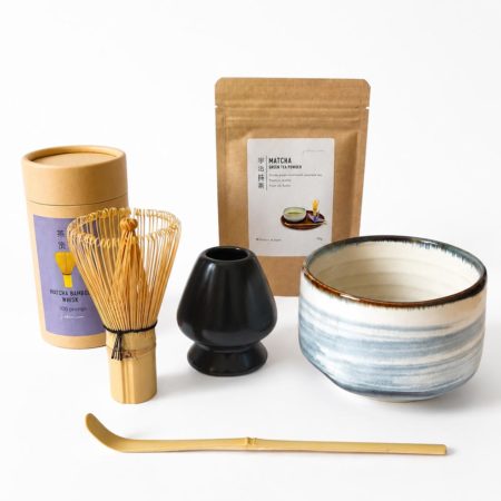 Japanese Matcha Set with Cylindrical Mino Ware Bowl