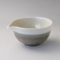 Japanese Moegi Katakuchi matcha bowl with pouring spout, Mino ware porcelain chawan in cream, green and brown glazes made in Japan. Available at j-okini.com in Malta