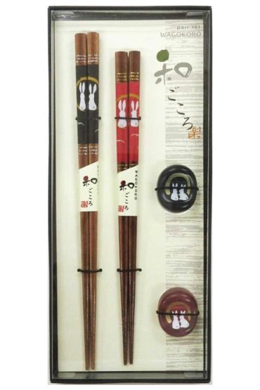 Japanese Rabbit Chopsticks Gift Set with Chopstick Rests