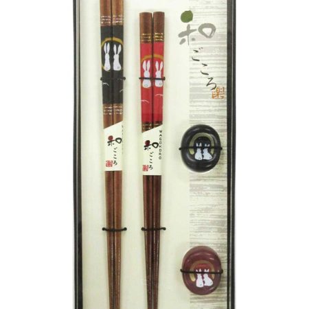 Japanese Rabbit Chopsticks Gift Set with Chopstick Rests Japanese Rabbit Chopsticks Gift Set with Chopstick Rests