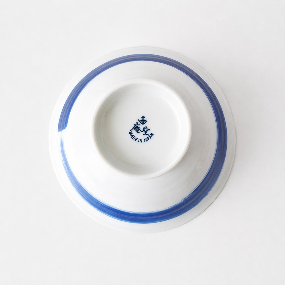 Japanese Ramen Bowl – Hokusai Great Wave & Mt. Fuji | 1100ml Japanese Hokusai Great Wave ramen bowl in blue and white porcelain, made in Japan